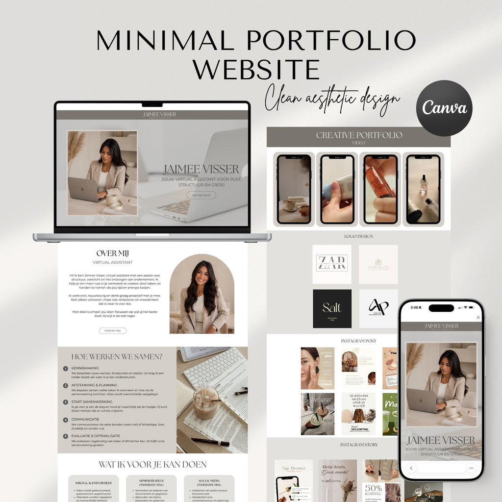 Minimal Portfolio Website | Jouw snelle start naar een professioneel portfolio